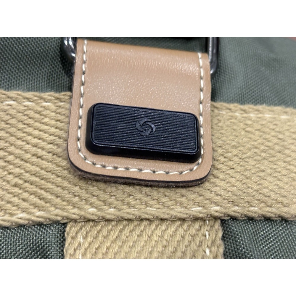 Samsonite‎ Green Tan Canvas Duffle Bag Heavy Duty Gym Travel Luggage - Picture 14 of 16